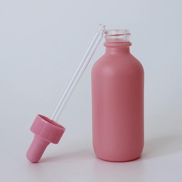 pink rose glass dropper bottle